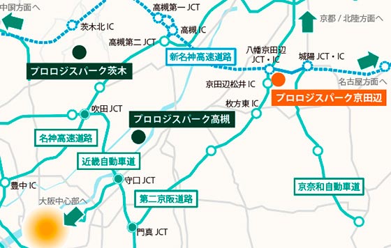 プロロジスパーク京田辺　中域図