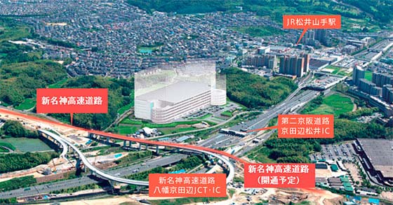 プロロジスパーク京田辺と新名神高速道路